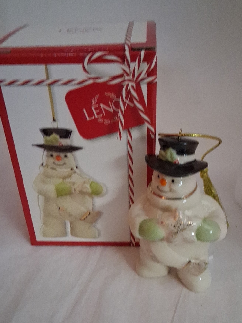 LENOX Snowman Ornament In Box